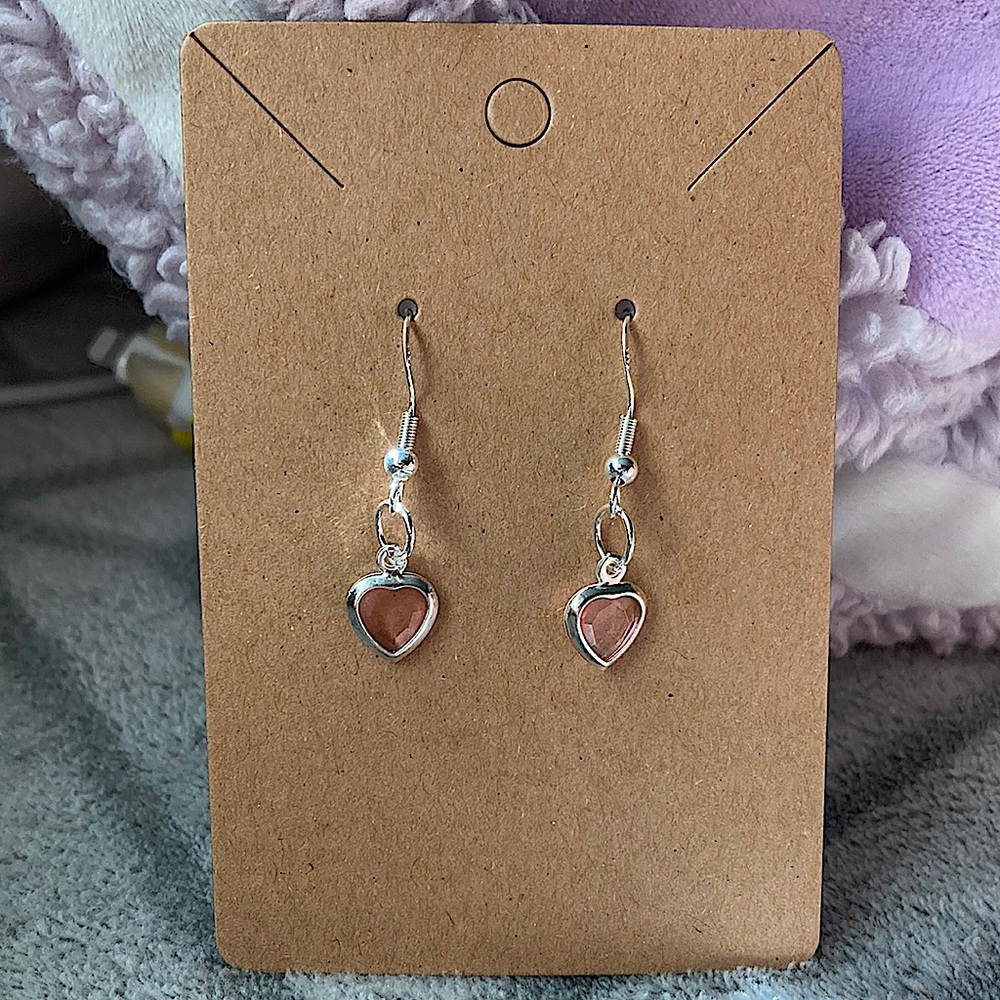 Pink heart earrings